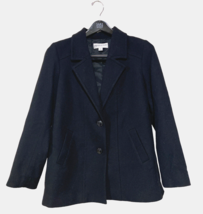 Pendleton Coat Womens Medium Black Merino Wool Peacoat Collared Lined Po... - £39.77 GBP