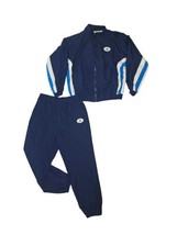 Vintage Navy Blue Adidas Two Piece Track Suit Men&#39;s Sz L Nylon Pants &amp; Jacket - $71.25