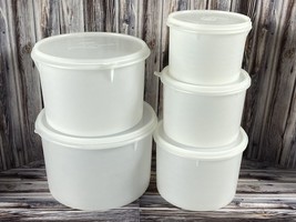 Vintage Tupperware Round Canisters Sheer Nesting 263 264 265 266 267 with Lids - £29.02 GBP