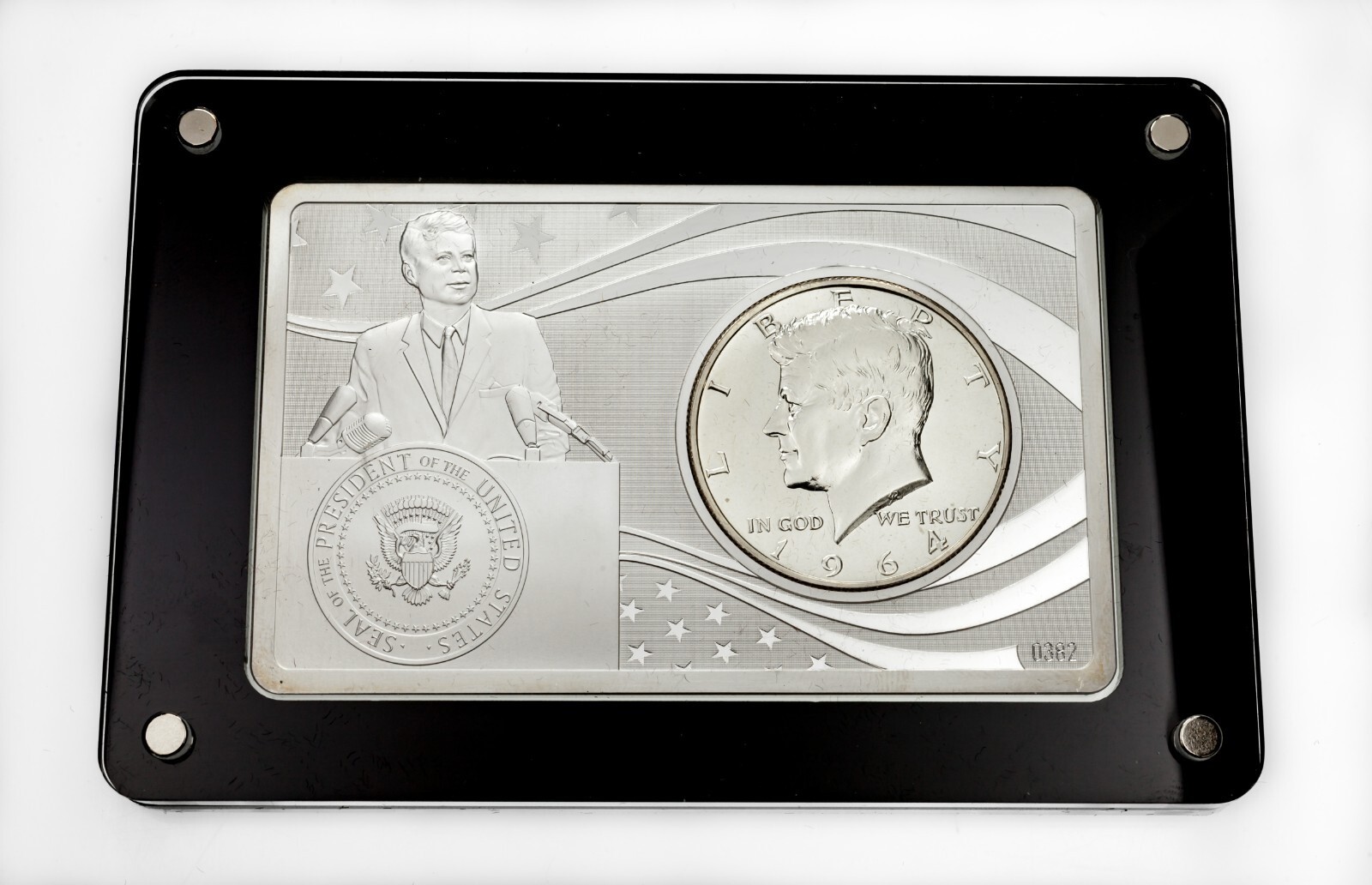 2017 100th Anniversary of JFK 2 Oz Silver Bar w/ Box, Case, and CoA Item image 4