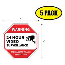 5 PACK 4"x4" 24 HOUR SURVEILLANCE Sticker Decal Humor Funny Gift VG0082 - $8.17