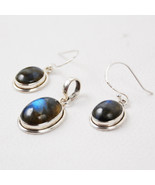 Labradorite Jewelry Set-Labradorite Earring-Labradorite Pendant Earrings... - £35.24 GBP