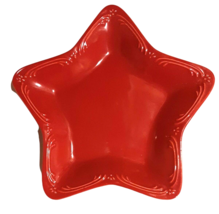 10 Inch Ruby Red Star Candy Nut Dessert Dish Pfaltzgraff Christmas Patri... - £16.17 GBP
