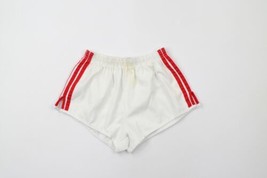 Vintage 70s Rockabilly Mens Medium Distressed Running Jogging Shorts Striped USA - £61.75 GBP