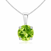 Angara Natural 7mm Peridot Pendant Necklace in Sterling Silver for Women - £148.37 GBP