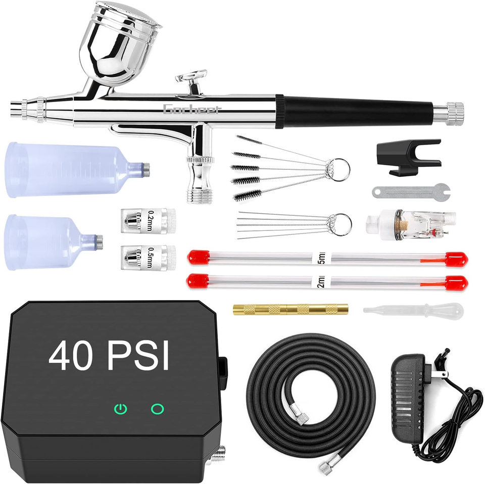 Primary image for Upgraded 40PSI Airbrush Kit, Dual-Action Multi-Function Airbrush Set with Compre