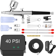 Upgraded 40PSI Airbrush Kit, Dual-Action Multi-Function Airbrush Set with Compre - £84.20 GBP