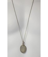*B) Sterling Silver 925 Agate Pendant on Base Metal Link Chain Necklace - £31.64 GBP