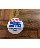 Vintage CLINTON GORE RAPID RESPONSE TEAM Campaign Political Pinback Button - $256.59 MXN