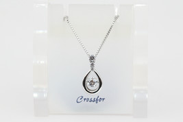 Crossfor Dancing Stone Remember 925 Sterling Silver Necklace NYP-640 - £87.90 GBP