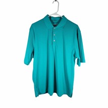 Roundtree and Yorke Men&#39;s Performance Short Sleeve Polo Shirt Green Large - $12.86