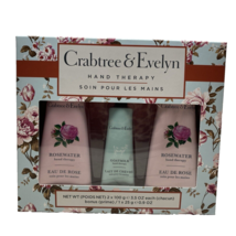 Crabtree &amp; Evelyn Hand Therapy Rosewater and Goatmilk Lotion 3 Piece Gif... - £15.02 GBP