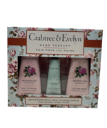 Crabtree &amp; Evelyn Hand Therapy Rosewater and Goatmilk Lotion 3 Piece Gif... - £11.27 GBP