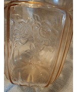 ANCHOR HOCKING PINK MAYFAIR OPEN ROSE 37 OZ. 6 INCH JUICE PITCHER EXCELLENT - $15.50