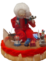 Caffco Christmas Santa Workshop Diorama Under Mushroom Glass Terrarium Vtg - £15.79 GBP