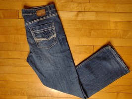 BKE Buckle Tyler BootLeg Jeans Mens Size 34R Blue Denim Dark Wash - £27.53 GBP
