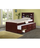 Joshua Children&#39;s Bed with Bookcase Headboard, Storage Drawers, and Trundle - $1,286.01