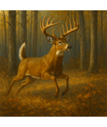 Buck Deer Running Poster 18x18 – Wildlife Nature Art - $21.50