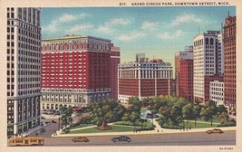 Detroit MI Michigan Grand Circus Park Downtown Postcard E03 - $3.99