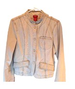 Mossimo Women&#39;s Jean Jacket Beige Waist Length Buttons Pockets  L - $21.77