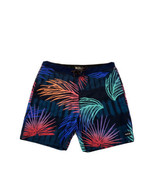 Hurley Board Shorts Navy Blue Neon Palm Leaves Waist 38 Swim Summer Beach - £14.65 GBP