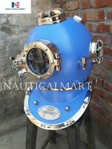 NAUTICALMART Antique Diving Divers Helmet Us Navy Mark V Helmet - Blue - £256.96 GBP