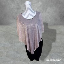 Enfocus Studio Holiday Dress Attached Sparkly Poncho bronze/copper Size 12 - £17.37 GBP