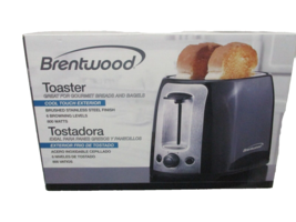 Brentwood Toaster Cool Touch, Extra Wide Slot, 2-Slice, Black and Stainl... - £30.67 GBP