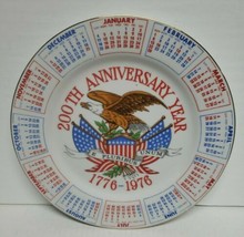 Vintage Collectible 200th Anniversary USA Plate Bicentennial 1776-1976 Calendar - £4.69 GBP