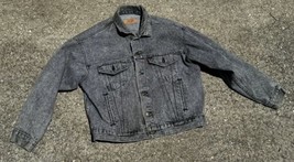 Vintage Levi’s Acid Wash Black Denim Trucker Jacket 70507 4861 Made in U... - $148.49