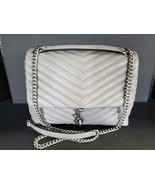Rebecca Minkoff Edie Flap Shoulder Bag Grey / Gray Quilted Bag w/ Silver... - $148.47