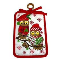 Vintage Hedaya Bros. Inc. Christmas Owls Singing Pot Holder Wooden Holde... - £17.17 GBP