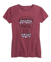 MSRP $32 Instant Message Floral &#39;Mama Life&#39; Coffee Relaxed-Fit Tee Size 1XW NWOT - £7.70 GBP