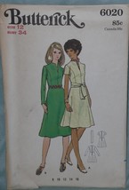 Butterick 6020 Pattern Misses&#39; A-Line Dress in 2 lengths Size 12 Vintage 1970&#39;s - £6.33 GBP