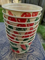 9  HTF vintage Dixie Cup Waxed PINT Harvest  Cherries Strawberry corn - £23.44 GBP
