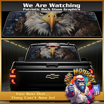 Truck Back Window Glass Graphics Wrap Decal Patriotic America Eagle USA ... - £58.96 GBP