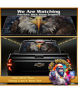 Truck Back Window Glass Graphics Wrap Decal Patriotic America Eagle USA ... - £59.25 GBP