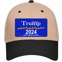 President Trump 2024 Novelty Khaki Mesh License Plate Hat - £23.29 GBP