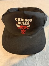 Vintage 90&#39;s Chicago Bulls Black Adjustable NBA Universal JORDAN PIPPEN - £52.28 GBP
