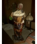 Paper Mache Mexican Figurines Folk-art Elderly Lady Carrying Bucket Hand... - $13.99