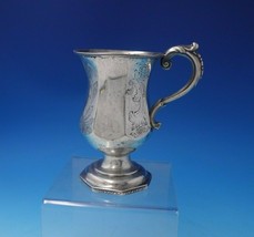Coin Silver Child&#39;s Cup Large Hand Engraved 5 3/4&quot; Tall x 3 3/8&quot; (#5033) - £201.69 GBP