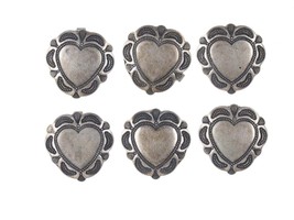 6 Vintage Navajo Stamped Sterling button covers - $94.05