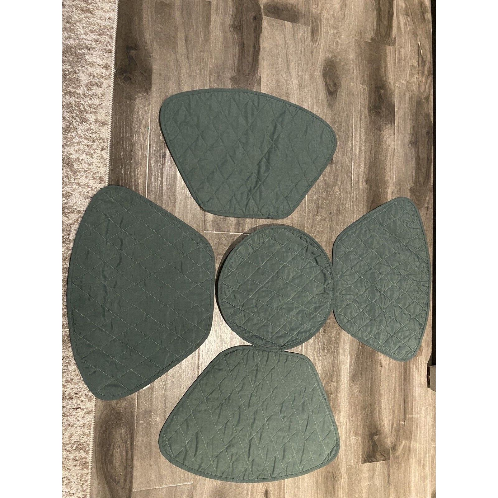 Set of 5 Vintage Light Green Placemats (4) Plus One Center Placemat - $9.85