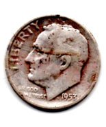 1953 D Roosevelt Dime (90% Silver) - Circulated - $6.00