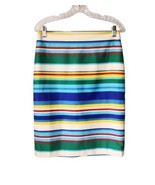 Talbots Cotton Striped Straight Skirt Size 4 Lined Colorful Back Slit Ca... - £13.54 GBP