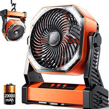 Camping LED Fan with Light, 20000mAh Rechargeable Battery Powered Outdoo... - £138.74 GBP