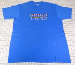 VTG Southwest Airlines T Shirt Mens L Blue Flags Classic Hanes Single St... - £23.56 GBP