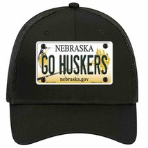 Go Huskers Nebraska Novelty Black Mesh License Plate Hat - £22.71 GBP
