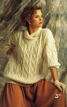 Vintage Misses Men Forever Aran Fisherman Knit Sweater Skirt Knit Patterns S-XL - £11.18 GBP