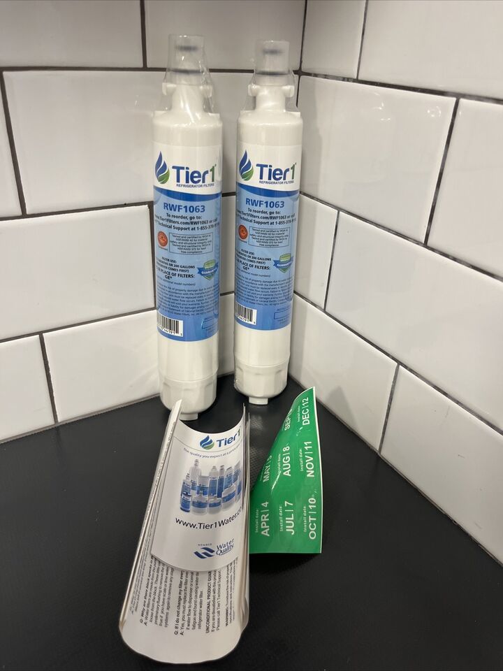 2 Tier 1 Refrigerator Water Filter GE RWF SmartWater Comparable Sealed